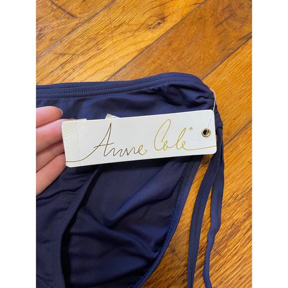 NWT Anne Cole Navy Blue Bikini Swimsuit Bottom Women’s Size Small Full Coverage - Picture 3 of 4